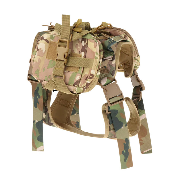 Dog Hiking Backpack Rucksack for Large Medium Dogs High Capacity Nylon Dog Backpack for Travel Hiking Training Camping