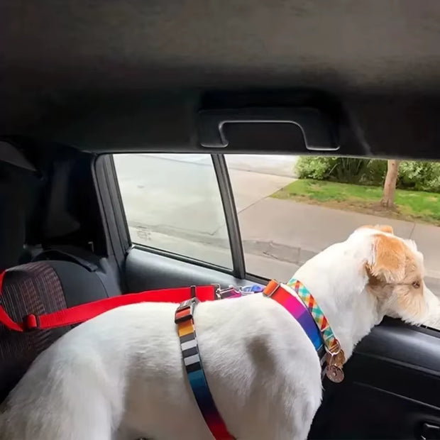 Pet Dog and Cat Seat Belt Car Headrest Restraint Adjustable Safety Rope Car Seat Belt Dog Accessorie for Small Dogs Pet Supplies