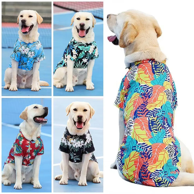 XL-5XL Hawaii Style Cute Spring T-Shirts Comfortable Pet Shirt for Medium Large Dog Puppy Pet Clothes Breathable Pet T-Shirt