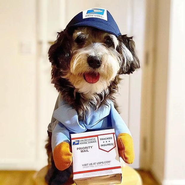Funny Courier Dog Pet Cat Clothes Halloween Pet Costumes Decorative Cosplay Medium Large Dogs Costume