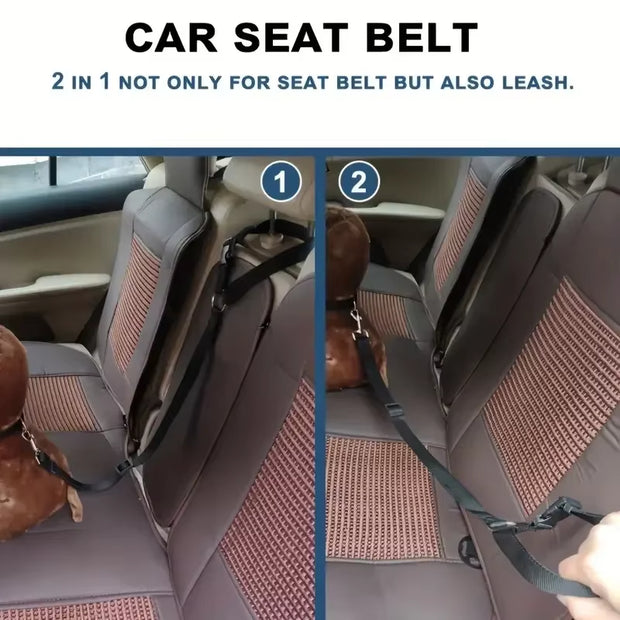 Pet Dog and Cat Seat Belt Car Headrest Restraint Adjustable Safety Rope Car Seat Belt Dog Accessorie for Small Dogs Pet Supplies