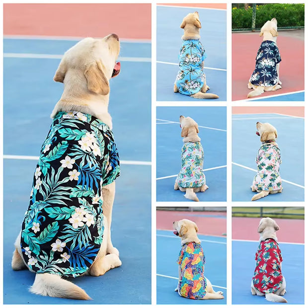 XL-5XL Hawaii Style Cute Spring T-Shirts Comfortable Pet Shirt for Medium Large Dog Puppy Pet Clothes Breathable Pet T-Shirt