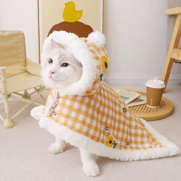 Autumn Winter Pet Dog Clothes Cloak Blanket French Bulldog Puppy Warm Windproof Jacket Sweaters for Small Dog Chihuahua Dog Coat