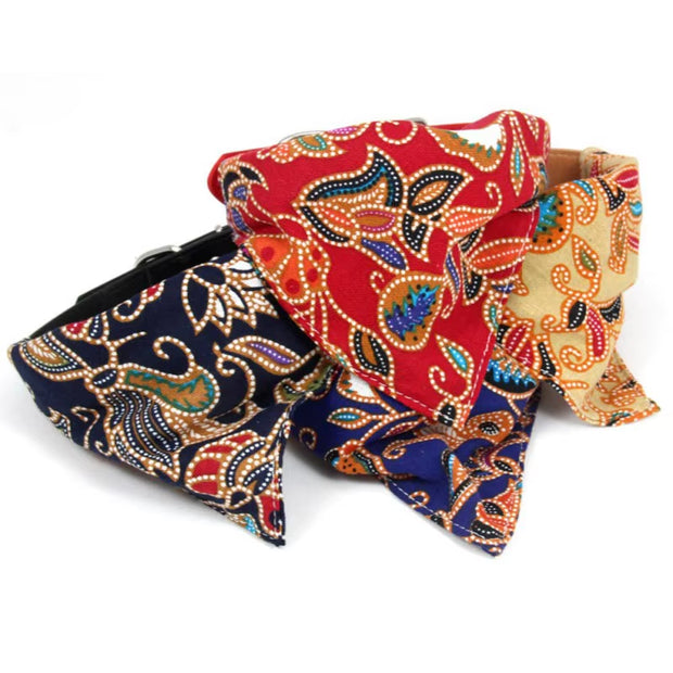 Japanese Style Dog Bandanas Cotton Washable Pet Bandanas Scarf Bow Ties Collar Cat XS-L Dog Scarf Dog Accessories