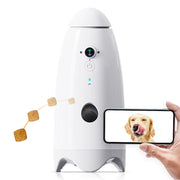 Smart 1080P Small Dog Camera with Treat Dispenser 180°View Pet Treat Tossing Dog Camera with Phone App 2 Way Audio Android & Ios