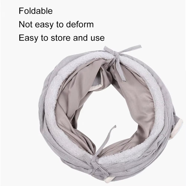 Cat Tunnels for Indoor Cats Collapsible Cat Toys Play Tube 3 Ways S Shape Cat Tunnel Grey Suede Pet Crinkle Tunnels with Ball