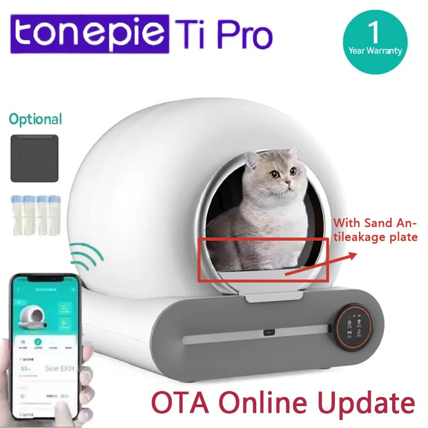 【English Version】 65L Automatic Smart Cat Litter Box Self Cleaning Fully Enclosed Cat Litter Box Pet Toilet Litter Tray