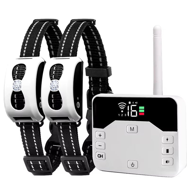 2 in 1 Wireless Electronic Dog Fence System & Remote Training Collar Beep Shock Vibration and Pet Containment for All Size Puppy