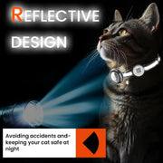 Anti-Loss Cat Collar with Airtag Holder, Breakaway QR Code Tag Buckle, Adjustable Kittens Collar with for Apple Air Tag Case