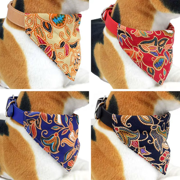 Japanese Style Dog Bandanas Cotton Washable Pet Bandanas Scarf Bow Ties Collar Cat XS-L Dog Scarf Dog Accessories