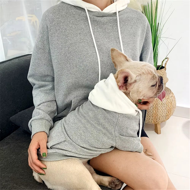 Miflame Casual Dog Matching Owner Set French Bulldog Corgi Pug Hoodies Small Dogs and Owner Matching Outfits Family Pet Clothes