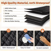 Hard Bottom Dog Car Seat Cover Waterproof Dog Car Seat Covers with Mesh Window, Scratch Prevent Antinslip Dog Car Hammock