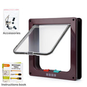 Smart Pet Door 4 Way Locking Security Lock ABS Plastic Dog Cat Flap Door Controllable Switch Direction Doors Small Pet Supplies