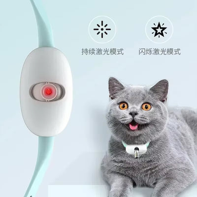 Rechargeable LED Cat Collar with Interactive Laser Toy for Cats & Dogs - Electronic Pet Teaser Collar