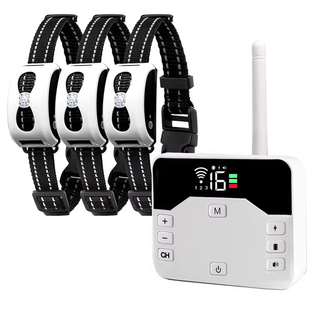 2 in 1 Wireless Electronic Dog Fence System & Remote Training Collar Beep Shock Vibration and Pet Containment for All Size Puppy