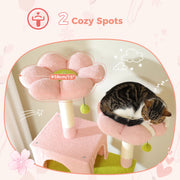 184Cm Large Cat Tree Tower for Indoor Cats with Sisal-Covered Scratching Posts Spacious Hammock Padded Perches and Condos Pink