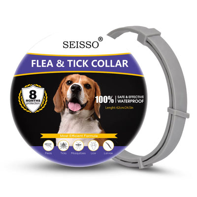 Pet Flea and Tick Collar for Dogs Cats up to 8 Month Flea Tick Prevention Collar Anti-Mosquito & Insect Repellent Puppy Supplies